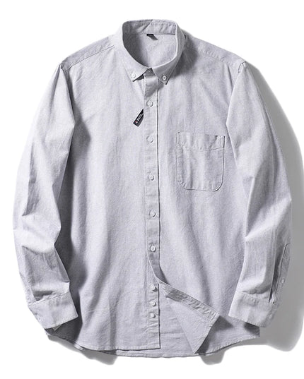 Me's Cotton Washed Oxford Shirt - Classic Solid Color for All Occasions