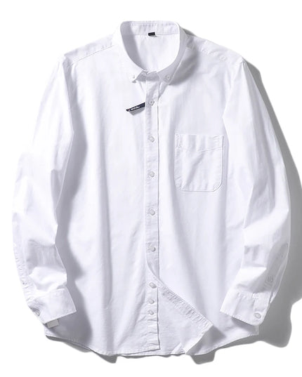 Me's Cotton Washed Oxford Shirt - Classic Solid Color for All Occasions