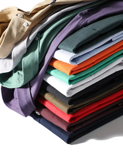 Me's Cotton Washed Oxford Shirt - Classic Solid Color for All Occasions