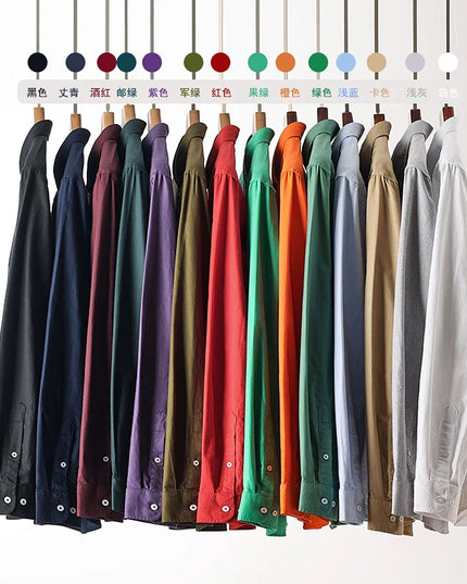 Me's Cotton Washed Oxford Shirt - Classic Solid Color for All Occasions