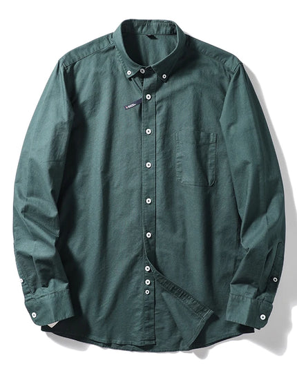 Me's Cotton Washed Oxford Shirt - Classic Solid Color for All Occasions