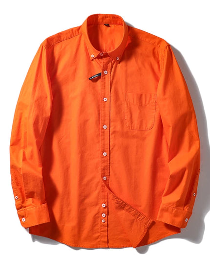 Me's Cotton Washed Oxford Shirt - Classic Solid Color for All Occasions