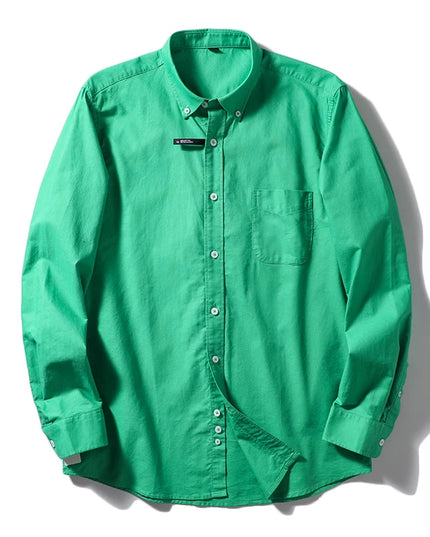 Me's Cotton Washed Oxford Shirt - Classic Solid Color for All Occasions