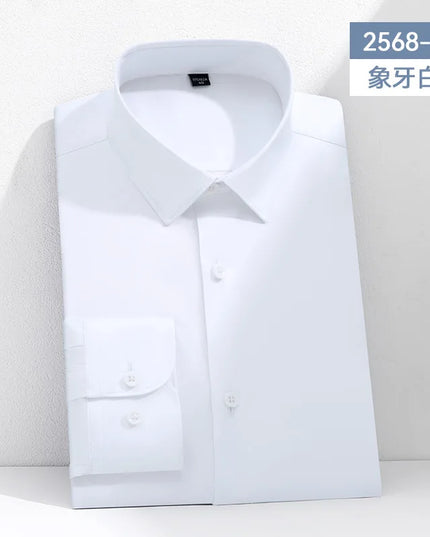 Mulberry Silk Men's Long Sleeve Shirt - S-6XL Slim Fit, Wrinkle-Free