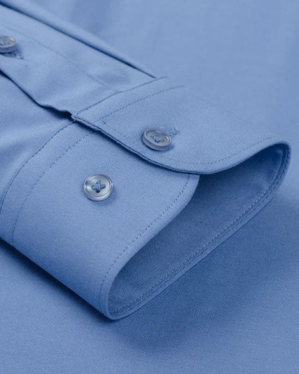 Mulberry Silk Men's Long Sleeve Shirt - S-6XL Slim Fit, Wrinkle-Free