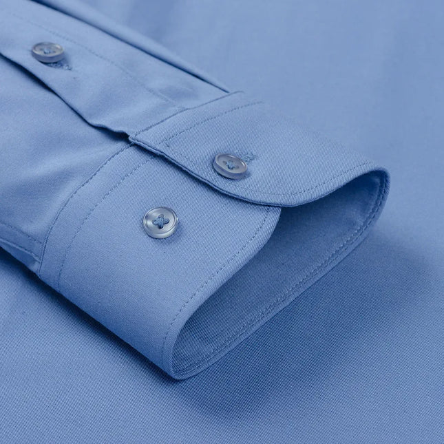 Mulberry Silk Men's Long Sleeve Shirt - S-6XL Slim Fit, Wrinkle-Free
