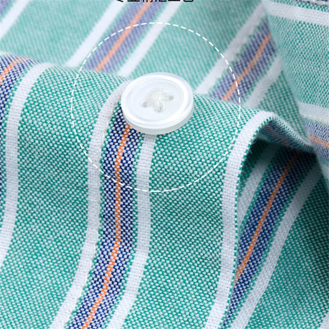 Oversized 11XL Plus Size Stripe Shirt - Casual Cotton Short Sleeve