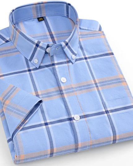 Oversized 11XL Plus Size Stripe Shirt - Casual Cotton Short Sleeve