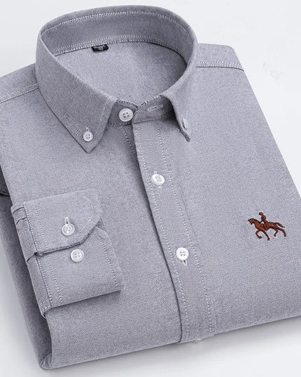 Plus 5XL 6XL Men's Oxford Shirt - 100% Cotton, Casual & Formal Fit