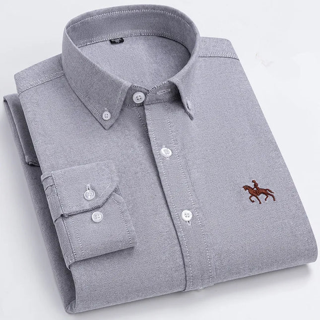 Plus 5XL 6XL Men's Oxford Shirt - 100% Cotton, Casual & Formal Fit
