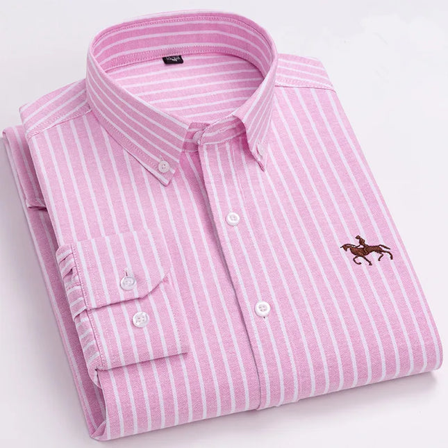 Plus 5XL 6XL Men's Oxford Shirt - 100% Cotton, Casual & Formal Fit