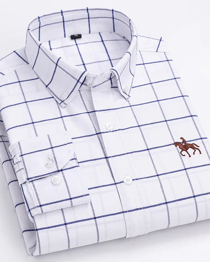 Plus 5XL 6XL Men's Oxford Shirt - 100% Cotton, Casual & Formal Fit