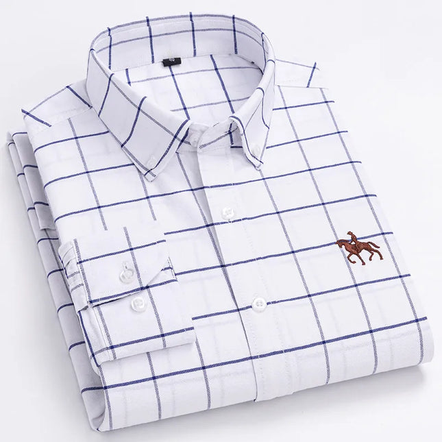 Plus 5XL 6XL Men's Oxford Shirt - 100% Cotton, Casual & Formal Fit