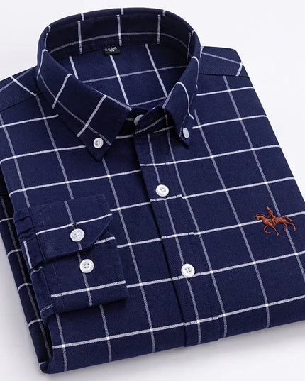 Plus 5XL 6XL Men's Oxford Shirt - 100% Cotton, Casual & Formal Fit
