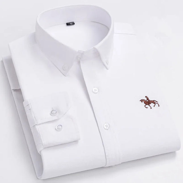 Plus 5XL 6XL Men's Oxford Shirt - 100% Cotton, Casual & Formal Fit