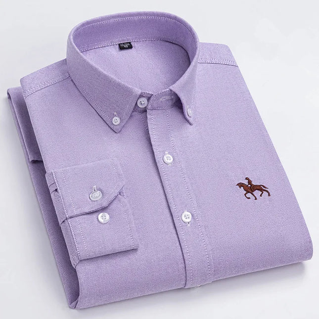 Plus 5XL 6XL Men's Oxford Shirt - 100% Cotton, Casual & Formal Fit
