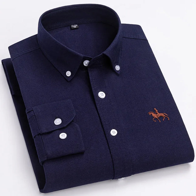 Plus 5XL 6XL Men's Oxford Shirt - 100% Cotton, Casual & Formal Fit