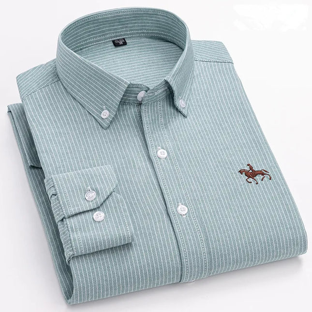 Plus 5XL 6XL Men's Oxford Shirt - 100% Cotton, Casual & Formal Fit