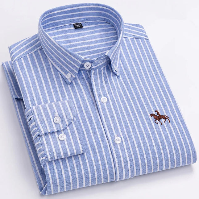 Plus 5XL 6XL Men's Oxford Shirt - 100% Cotton, Casual & Formal Fit