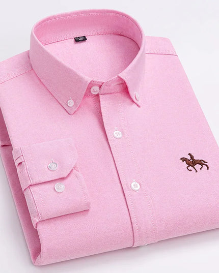 Plus 5XL 6XL Men's Oxford Shirt - 100% Cotton, Casual & Formal Fit