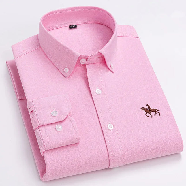 Plus 5XL 6XL Men's Oxford Shirt - 100% Cotton, Casual & Formal Fit
