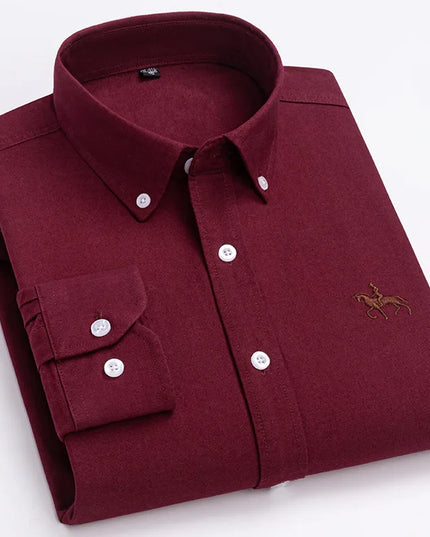 Plus 5XL 6XL Men's Oxford Shirt - 100% Cotton, Casual & Formal Fit