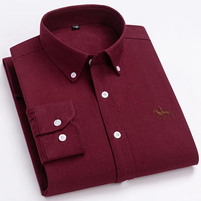 Plus 5XL 6XL Men's Oxford Shirt - 100% Cotton, Casual & Formal Fit