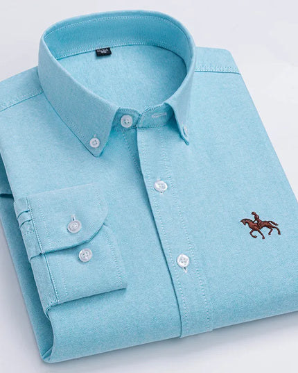 Plus 5XL 6XL Men's Oxford Shirt - 100% Cotton, Casual & Formal Fit