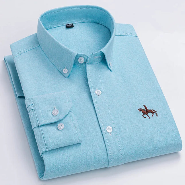 Plus 5XL 6XL Men's Oxford Shirt - 100% Cotton, Casual & Formal Fit