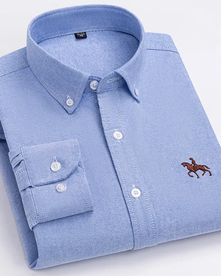 Plus 5XL 6XL Men's Oxford Shirt - 100% Cotton, Casual & Formal Fit