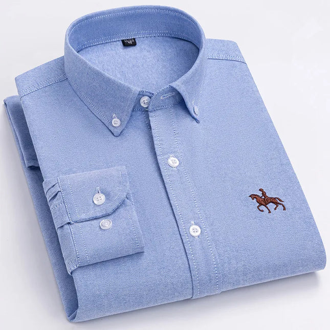 Plus 5XL 6XL Men's Oxford Shirt - 100% Cotton, Casual & Formal Fit