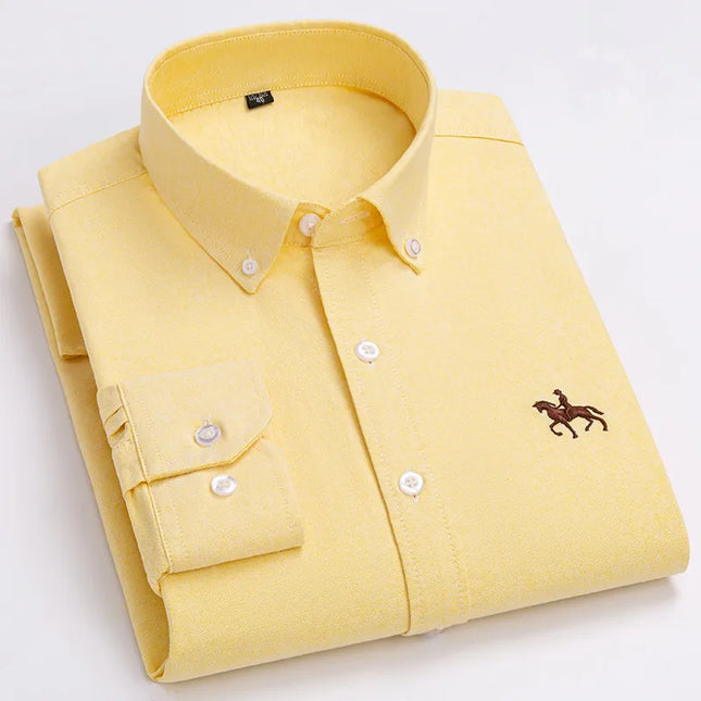 Plus 5XL 6XL Men's Oxford Shirt - 100% Cotton, Casual & Formal Fit