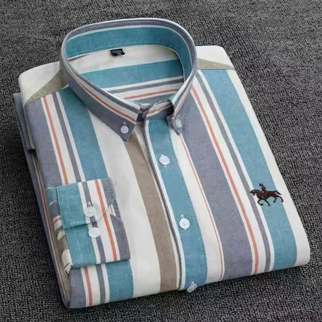 Plus 5XL 6XL Men's Oxford Shirt - 100% Cotton, Casual & Formal Fit