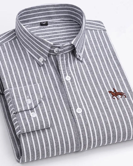 Plus 5XL 6XL Men's Oxford Shirt - 100% Cotton, Casual & Formal Fit