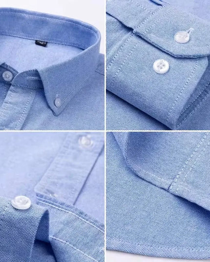 Plus 5XL 6XL Men's Oxford Shirt - 100% Cotton, Casual & Formal Fit