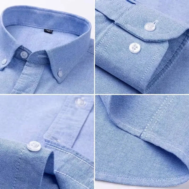Plus 5XL 6XL Men's Oxford Shirt - 100% Cotton, Casual & Formal Fit