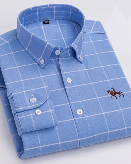 Plus 5XL 6XL Men's Oxford Shirt - 100% Cotton, Casual & Formal Fit
