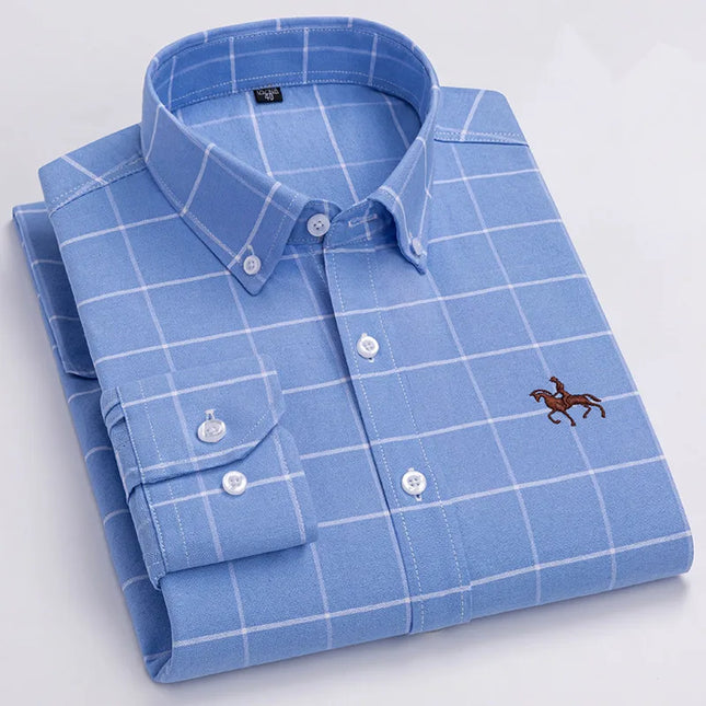 Plus 5XL 6XL Men's Oxford Shirt - 100% Cotton, Casual & Formal Fit