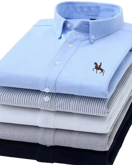Plus 5XL 6XL Men's Oxford Shirt - 100% Cotton, Casual & Formal Fit