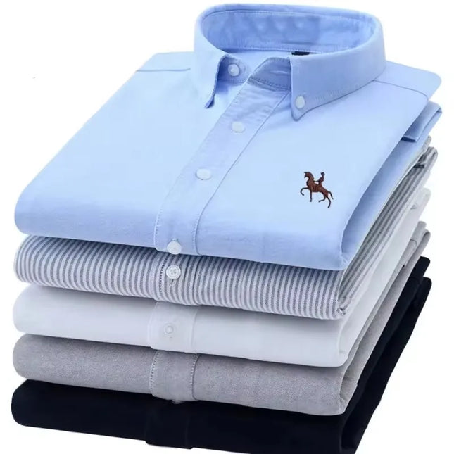 Plus 5XL 6XL Men's Oxford Shirt - 100% Cotton, Casual & Formal Fit
