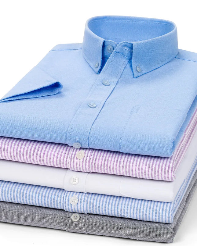 Plus S-5XL Short Sleeve Formal Shirt - Stylish Office Wear for Men