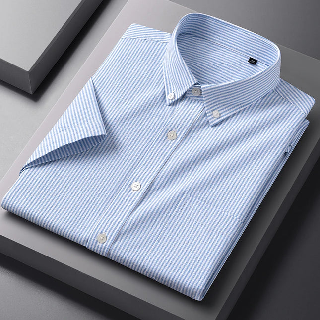 Plus S-5XL Short Sleeve Formal Shirt - Stylish Office Wear for Men