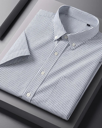 Plus S-5XL Short Sleeve Formal Shirt - Stylish Office Wear for Men