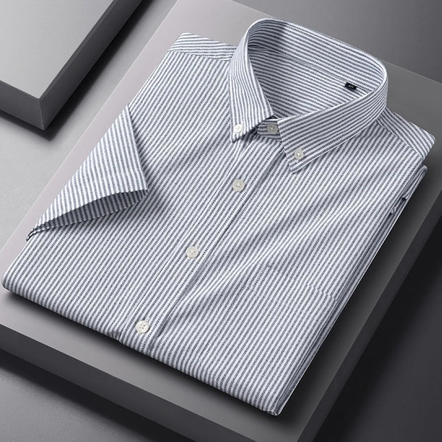 Plus S-5XL Short Sleeve Formal Shirt - Stylish Office Wear for Men