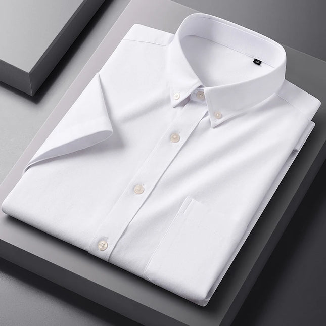 Plus S-5XL Short Sleeve Formal Shirt - Stylish Office Wear for Men