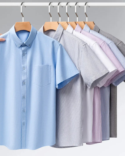 Plus S-5XL Short Sleeve Formal Shirt - Stylish Office Wear for Men