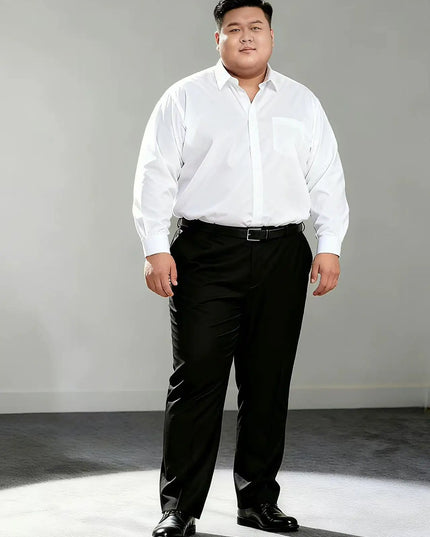 Plus Size 11XL 10XL Men's Long Sleeve Formal Shirt - Work & Party Ready