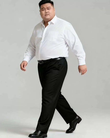 Plus Size 11XL 10XL Men's Long Sleeve Formal Shirt - Work & Party Ready