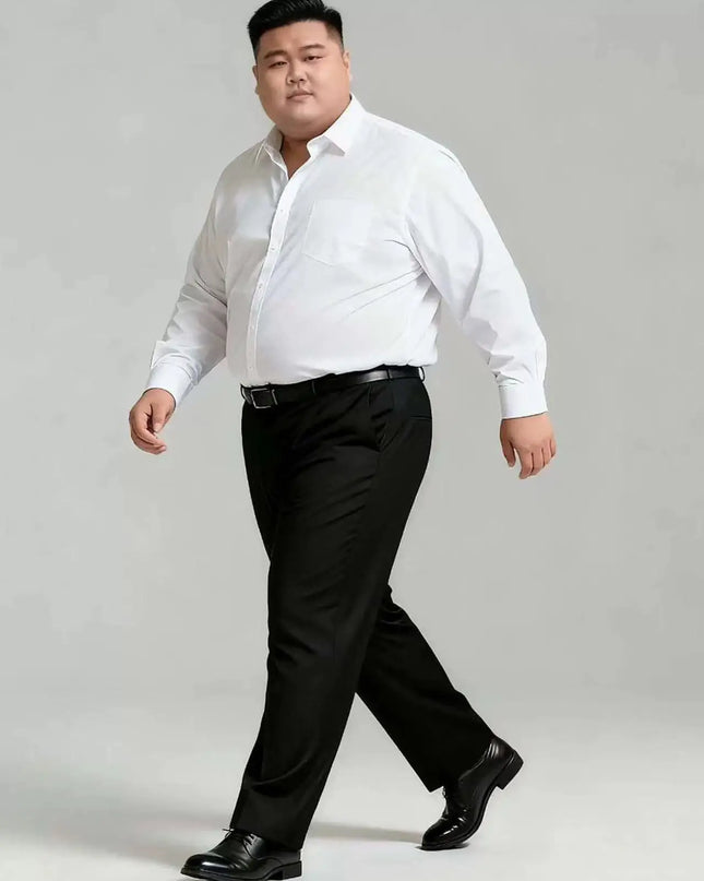 Plus Size 11XL 10XL Men's Long Sleeve Formal Shirt - Work & Party Ready