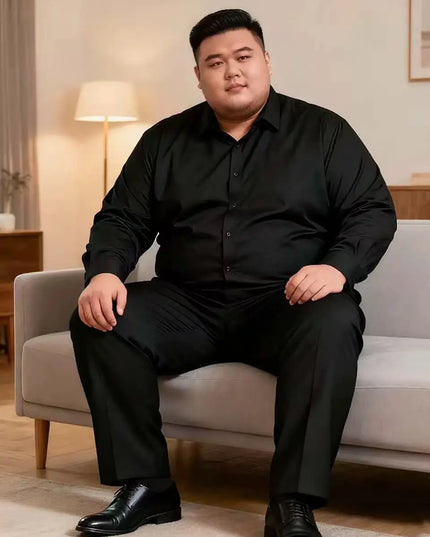 Plus Size 11XL 10XL Men's Long Sleeve Formal Shirt - Work & Party Ready
